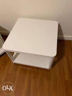 ikea tingby 50*50 sm table on 4 wheels, white color 0