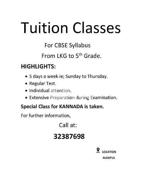 Tuitions for CBSE, BC and PC in Al- Guful 0