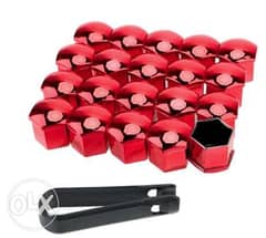 17mm 20 Pieces Car Wheel Nut Caps Protection Covers - Red 0