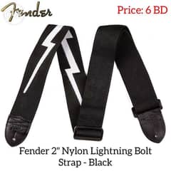 New Fender 2" Nylon Lightning Bolt Strap - Black now available 0