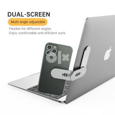 Aluminum laptop holder for phone.
