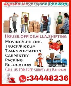 Ayesha Movers/Professional Movers Bahrain& Sudia Arab(KSA)+97334448236