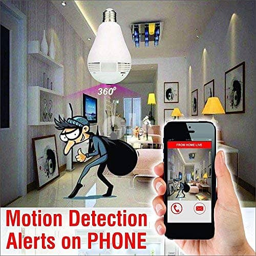 Wireless Panoramic Bulb 360° View IP Security Camera Remote Monitoring 5