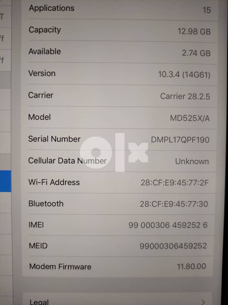 Apple iPad 4th Gen 16GB Cellular 3