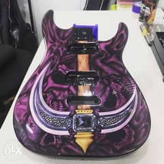New Guitar project body with custom hand made air brush painting job. 0