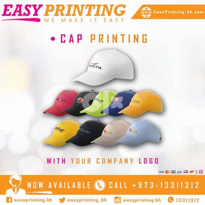 Caps with Printing - With Free Delivery Service!