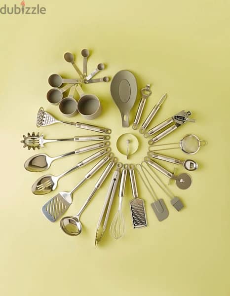 NEW - 27-Piece Stainless Steel Kitchen Tools Set Silver 1