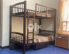 wooden bunk bed with cot 0
