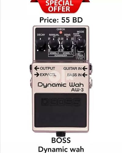 New Boss AW-3 Dynamic Wah Guitar Effects Pedal