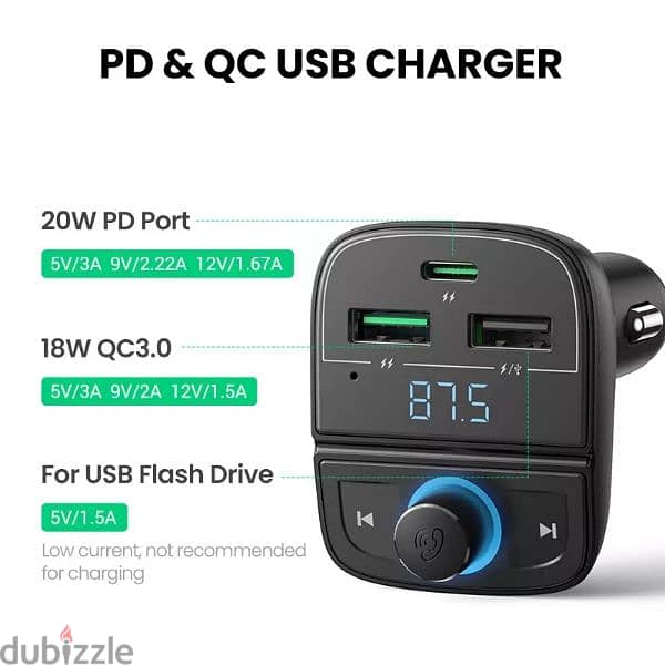 Ugreen Bluetooth Car charger 5.0 4