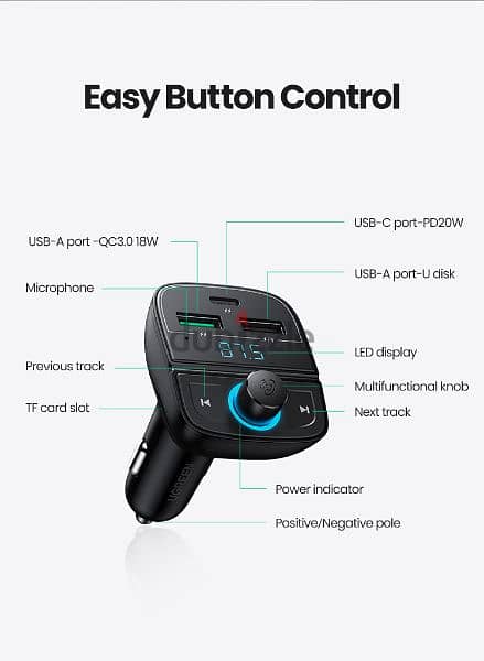 Ugreen Bluetooth Car charger 5.0 5