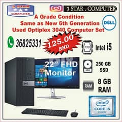 Dell i5 6th Gen Computer 8 GB Ram 256GB SSD 10x Fast Dell 22" FULL HD 0