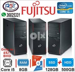 Fujitsu Core i5 Computer 8GB Ram 128GB SSD + 500GB HDD/USB 3.0/DVD+W R 0
