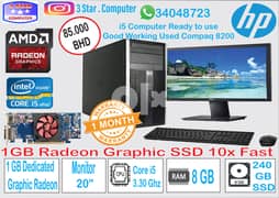1 Month Warranty HP i5 Computer For Designing 1GB Graphic 8GB/240 SSD 0