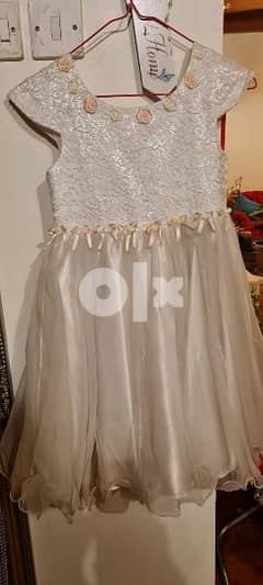 White party dress for young girls 0