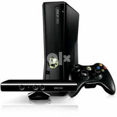 x box 360 slim with 1 wireless controller+ kinect 0