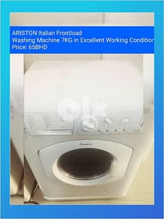 Frontload Italian Washing Machine Exellent Condition 7KG with delivery 0