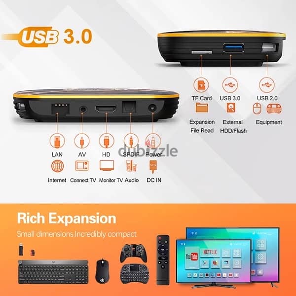 5G Android tv box+32 GB RAM 256 GB ROM+All 4K tv channels Without Dish 2