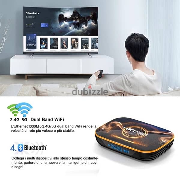 5G Android tv box+32 GB RAM 256 GB ROM+All 4K tv channels Without Dish 0