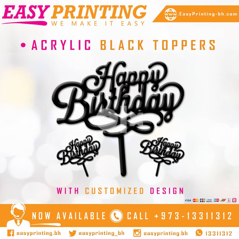 Acrylic Cake Toppers - with Free Delivery Service! 1