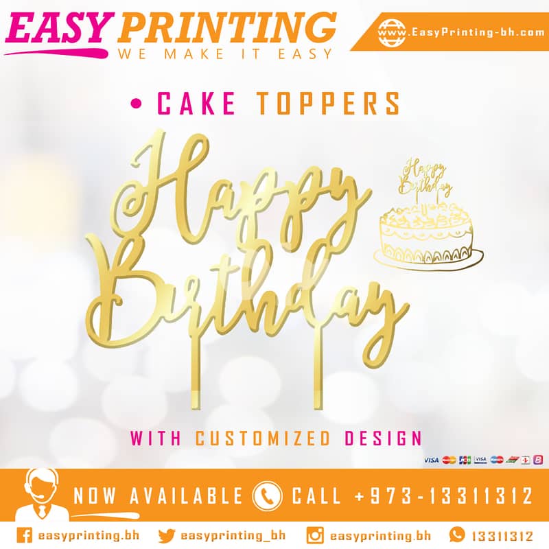 Acrylic Cake Toppers - with Free Delivery Service! 2