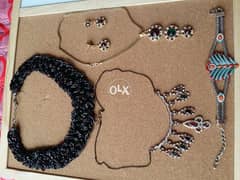 Necklaces, earrings and bracelet