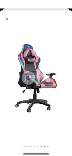 pink gaming chair with RGB 0