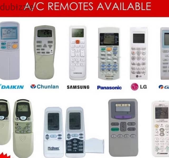 All kinds of AC remotes available 0