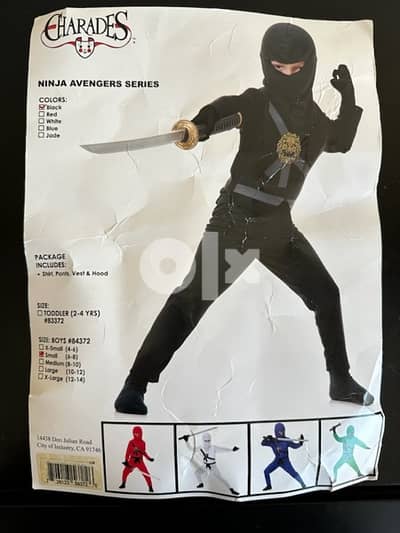 Haloween Costume - child ninja avengers boys