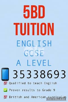 English Tuition 5BD for 1 hour