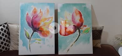 Homecentre Flowers Paintings x2