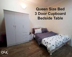 Queen Size Bed with 3Door Cupboard 0