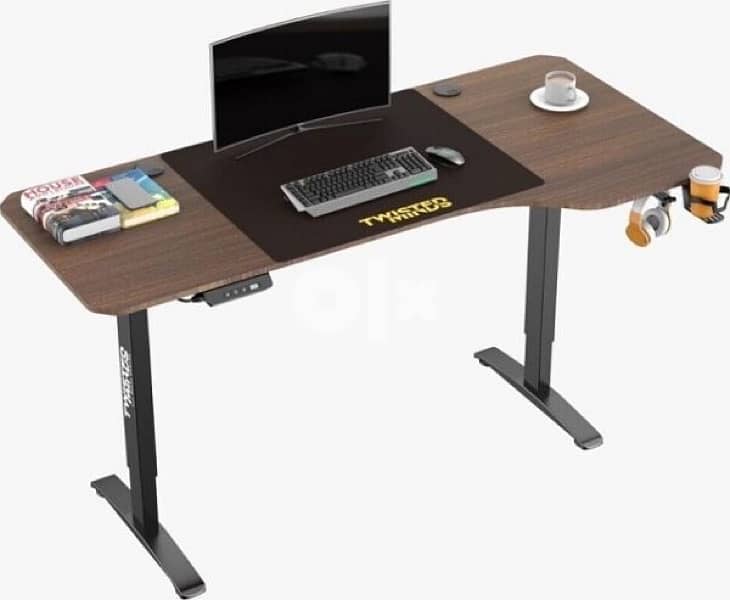 Twisted Minds T Shaped Electric Gaming Desk electric Height Adjustable 0