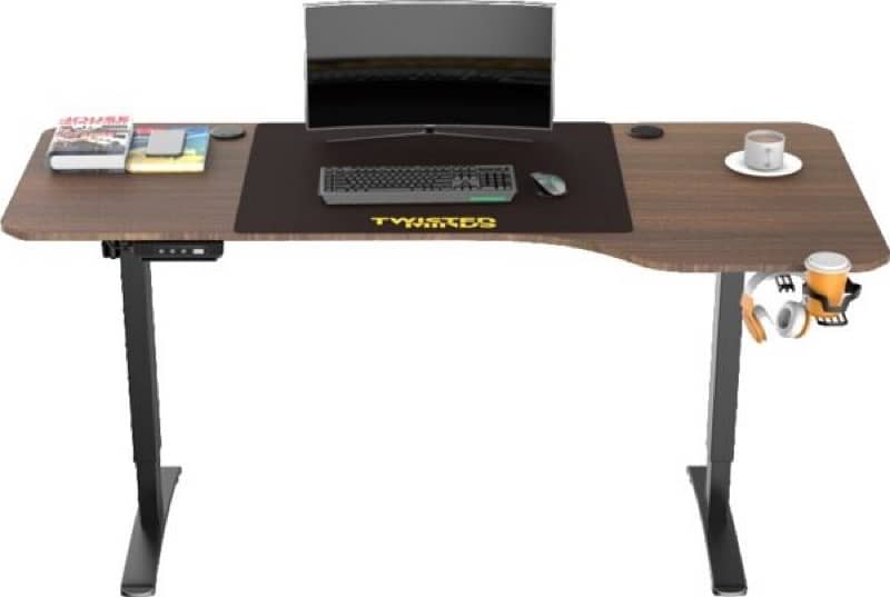 Twisted Minds T Shaped Electric Gaming Desk electric Height Adjustable 1