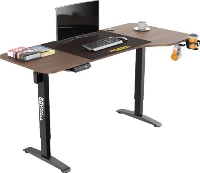 Twisted Minds T Shaped Electric Gaming Desk electric Height Adjustable 2