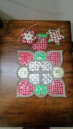 Hand made glass work Christmas set with ornaments one set only 0