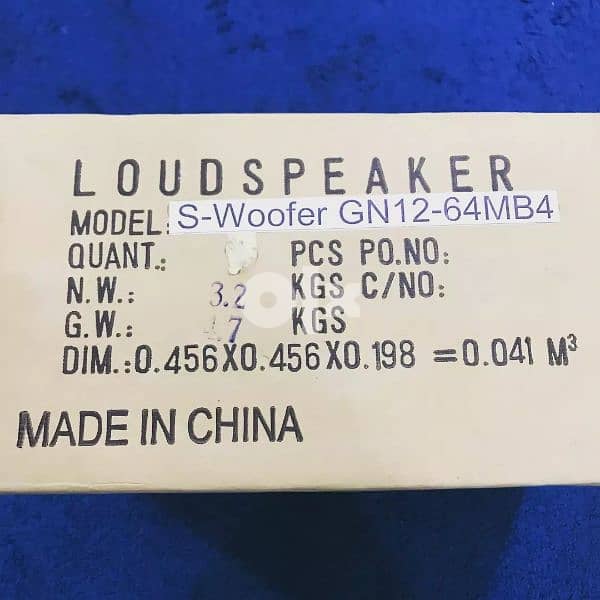 New Loudspeaker S-Woofer GN12-64MB4 12 inches speaker. 2