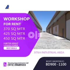 WORKSHOP- FACTORY- Warehouse FOR RENT, High Power, Call Us for Details 0