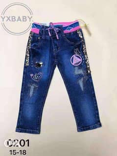 Zara Fashion Brand Denim Pant Stuffed For Girl's Kids Collection Fanc 0