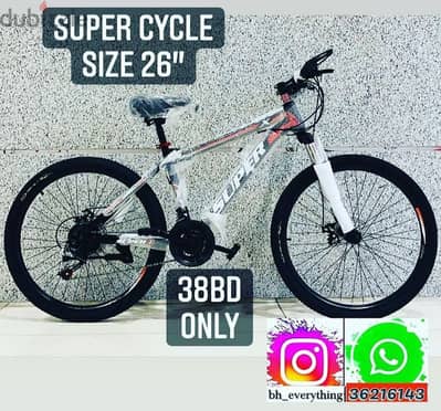 (36216143) New Super Cycle Size 26” INCH Steel Frame  Shimano Gear