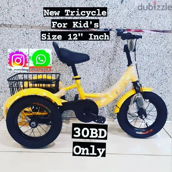(36216143) New Arrival Tricycle For Kids Size 12” Inch
Colours 0