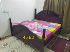 King Size bed with Mattress for sale 45 BD ONLY 0