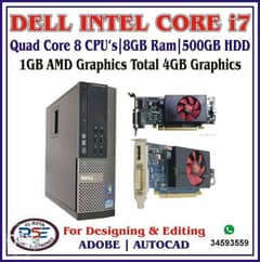 DELL Core i7 (8 Core's) Computer 8GB Ram 500GB HDD 1GB AMD Graphics 0