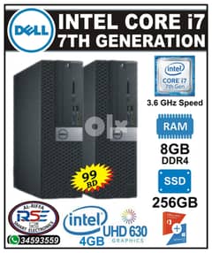 DELL Core i7 3.6GHz 7th Generation PC 8GB Ram & 256GB SSD UHD Graphics 0