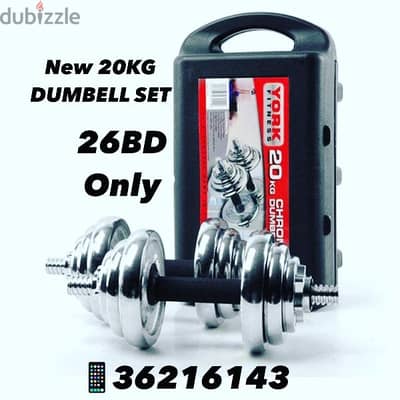 (36216143) York Dumbell Set 20 KG comes in a quality plastic carry