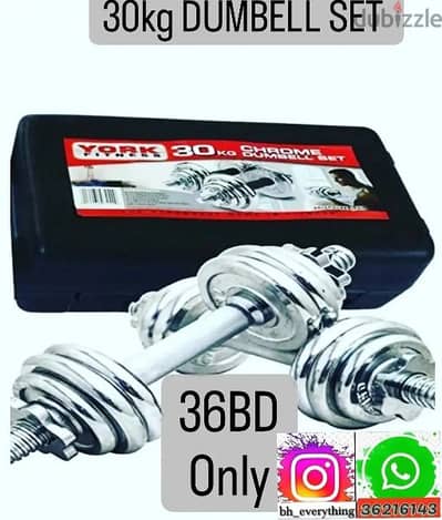 Call (36216143) 30KG Chrome Dumbell Set Fitness Training Equipment