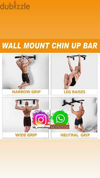 (36216143) New wall mounted Bar Steel Home Gym Workout Chin up 3