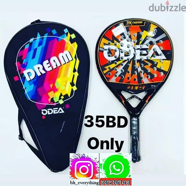 (36216143) ODEA Paddle Tennis Racquet Sports 3K Carbon Drop Shot Racqu 3