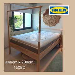 IKEA Gjora Bed with Mattress and Topper, 140x200cm 0