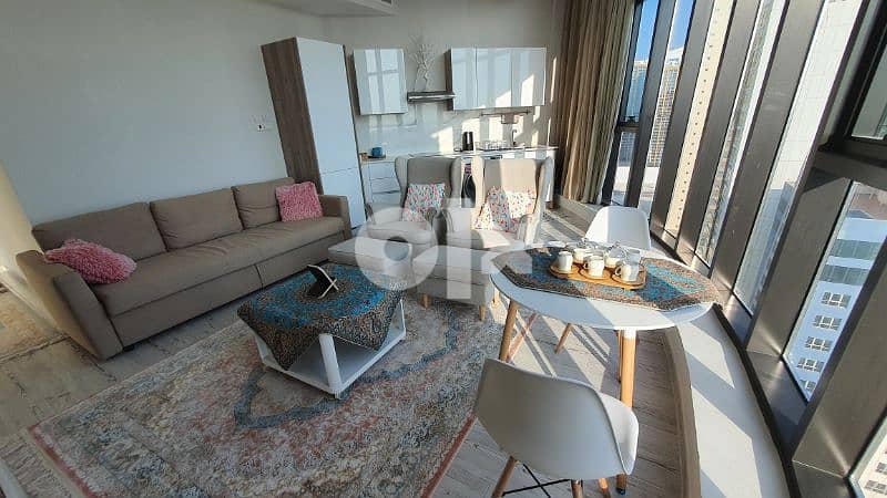 BD 390 with E&W, 1 Bedroom apartment in 23rd floor in seef area 1